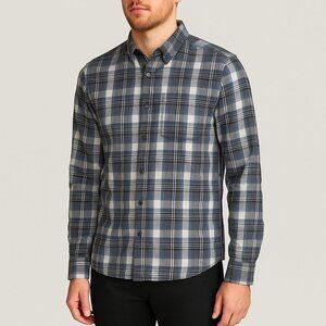 Ezekiel Plaid Flannel Shirt Men’s Blue Button Down Long Sleeve Pocket Medium